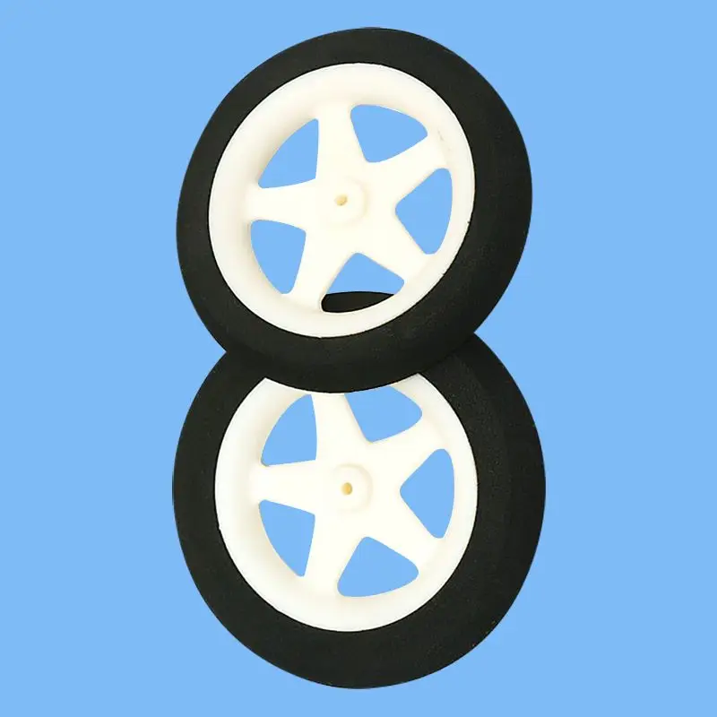Roues en éponge en mousse légère pour train d'atterrissage, 5 rayons, diamètre 55mm, 60mm, 76mm, l'inventaire, avion RC, modèle, pièces de rechange, 2 pièces