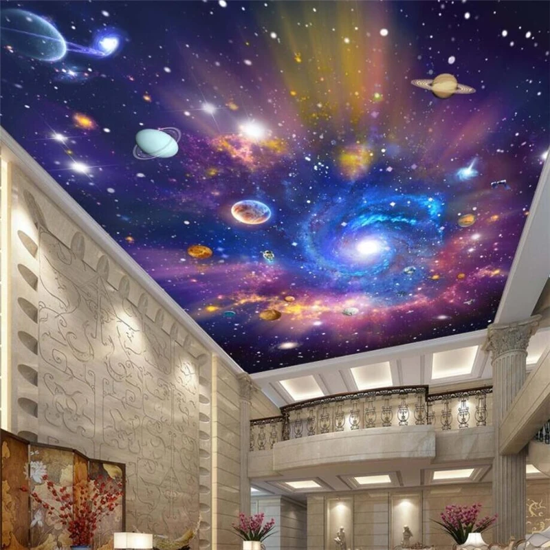 Custom wallpaper 3d colorful starry sky vast universe galaxy dream room zenith ceiling painting living room bedroom mural обои