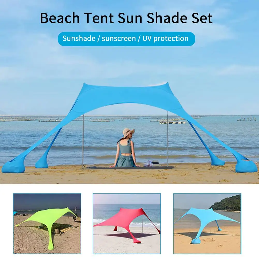 

Portable Camping Pergola Outdoor Windproof Beach Tent Sunshade And Gazebo Tent 210*150*170cm With Sand Anchors Ultralight Tarp