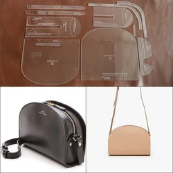 1Set DIY Acrylic Template New Pretty Fashion Shoulder Messenger Bag Leather Craft Pattern DIY Stencil Sewing Pattern 25cm*20cm