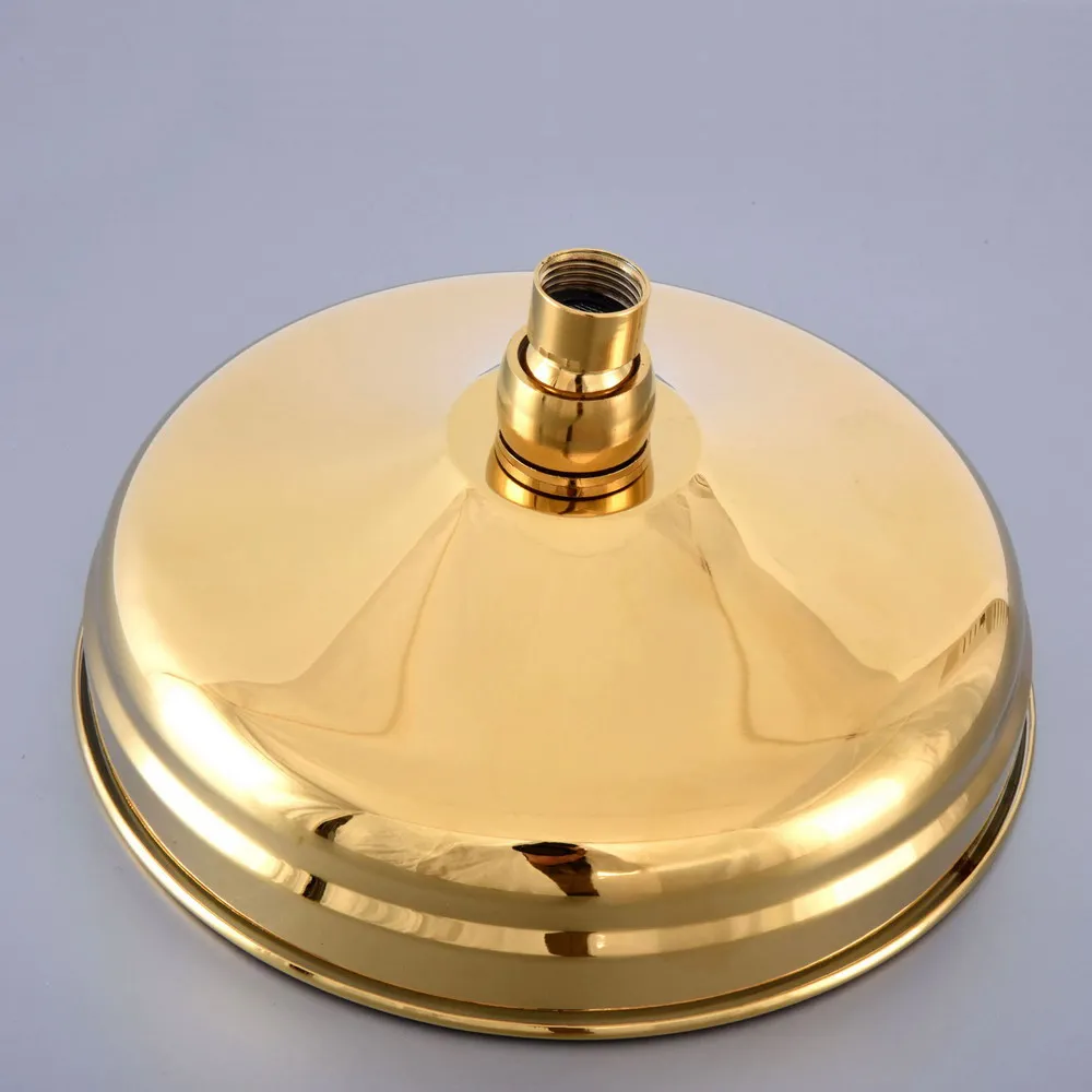 

8 Inch Round Rainfall Shower Head Rainfall Bathroom Top Sprayer Luxury Gold Color Brass Rain Showerhead tsh268