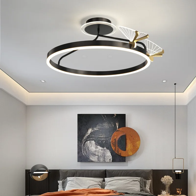 Modern Round LED Chandelier Butterfly Dragonfly Foyer Hotel Room Pendant Lamp Restaurant Children's room Lighting Dropshipping