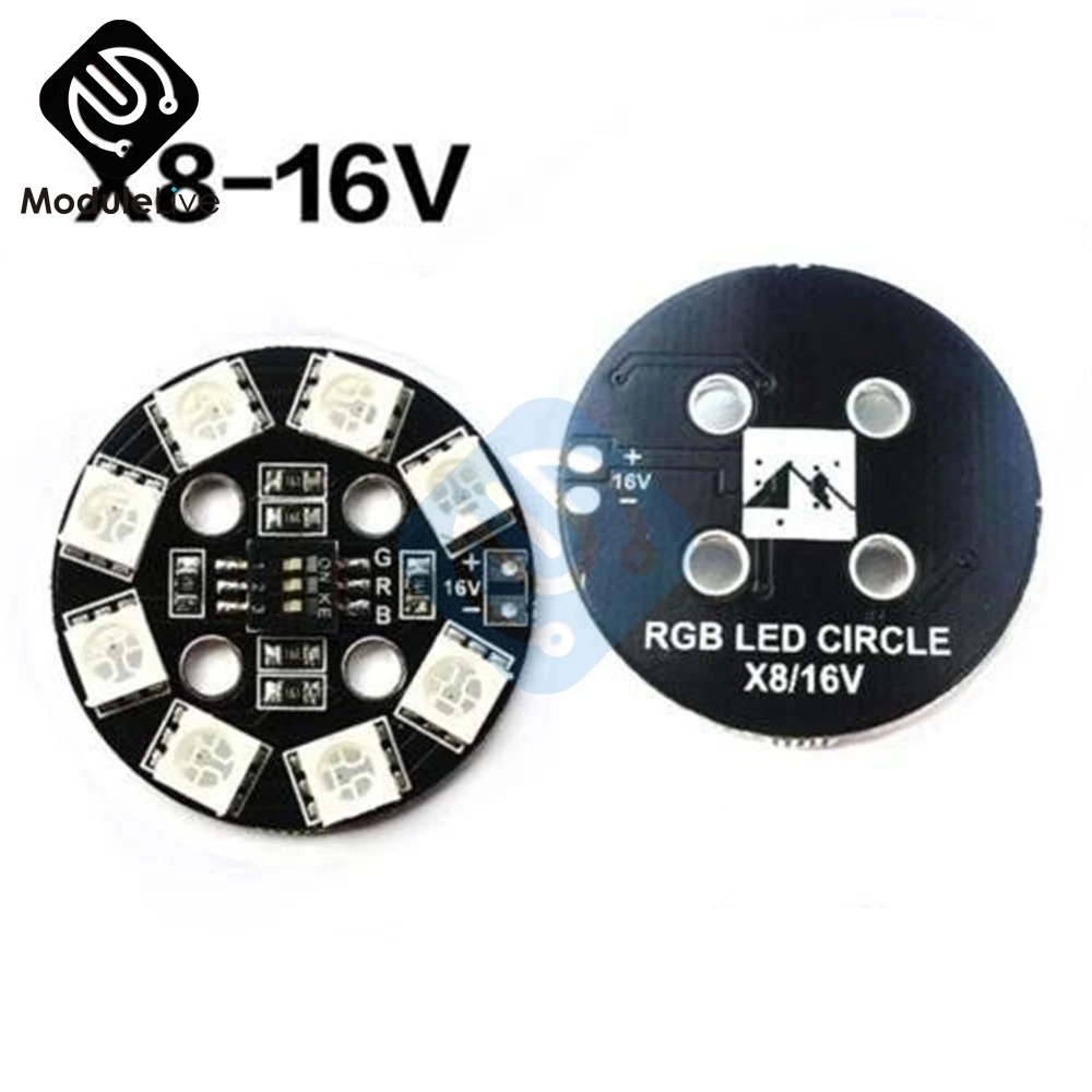 7 Color RGB LED Round Plate 5050 X8 / 16V for FPV RC Multicopter F17710