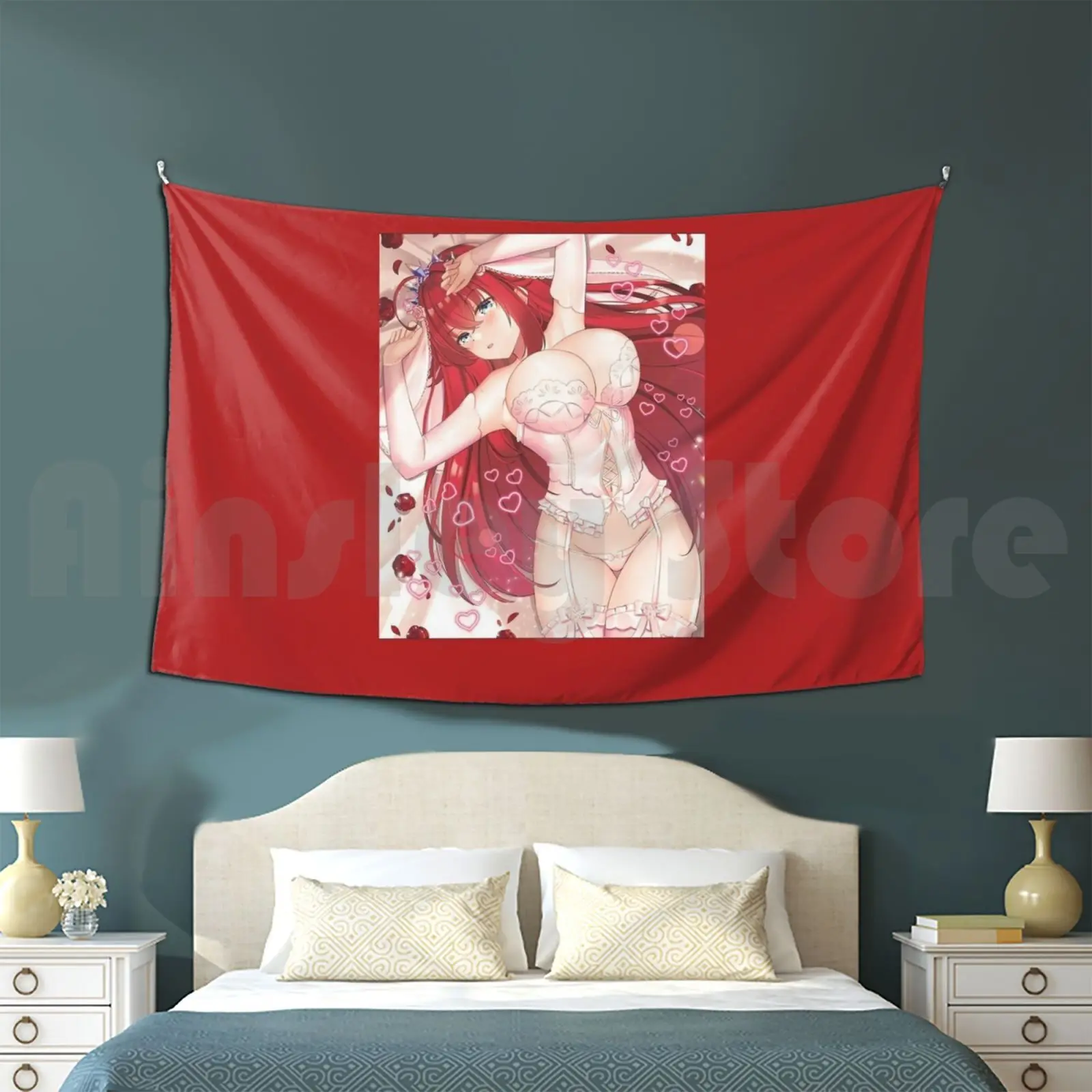 Anime Girl Tapestry Living Room Bedroom Rias Gremory Rias Gremory Sexy Senpai Cute Weeb Anime Lover Oppai Cute Lewd Ecchi