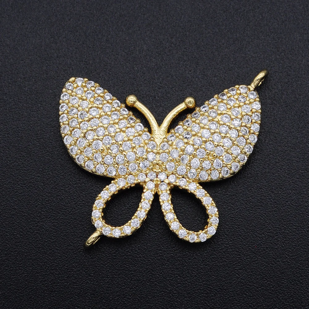 Gorgeous Diy CZ Butterfly Charms Wholesale Elephant Necklace Pendant Deer Owl Zircon Connector For Jewelry Bracelet Making