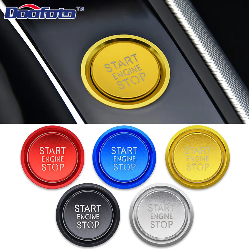 Doofoto Car Start Stop Button Ring Cover For Audi A4 A5 B9 A6 A7 A6L Q3 Q7 C7 BT 2019 Accessories Car Styling Protective Cover