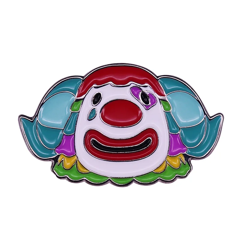 Cute Clown Enamel Pin Put On a Happy Face Brooch Kawaii Sad Child Accessory