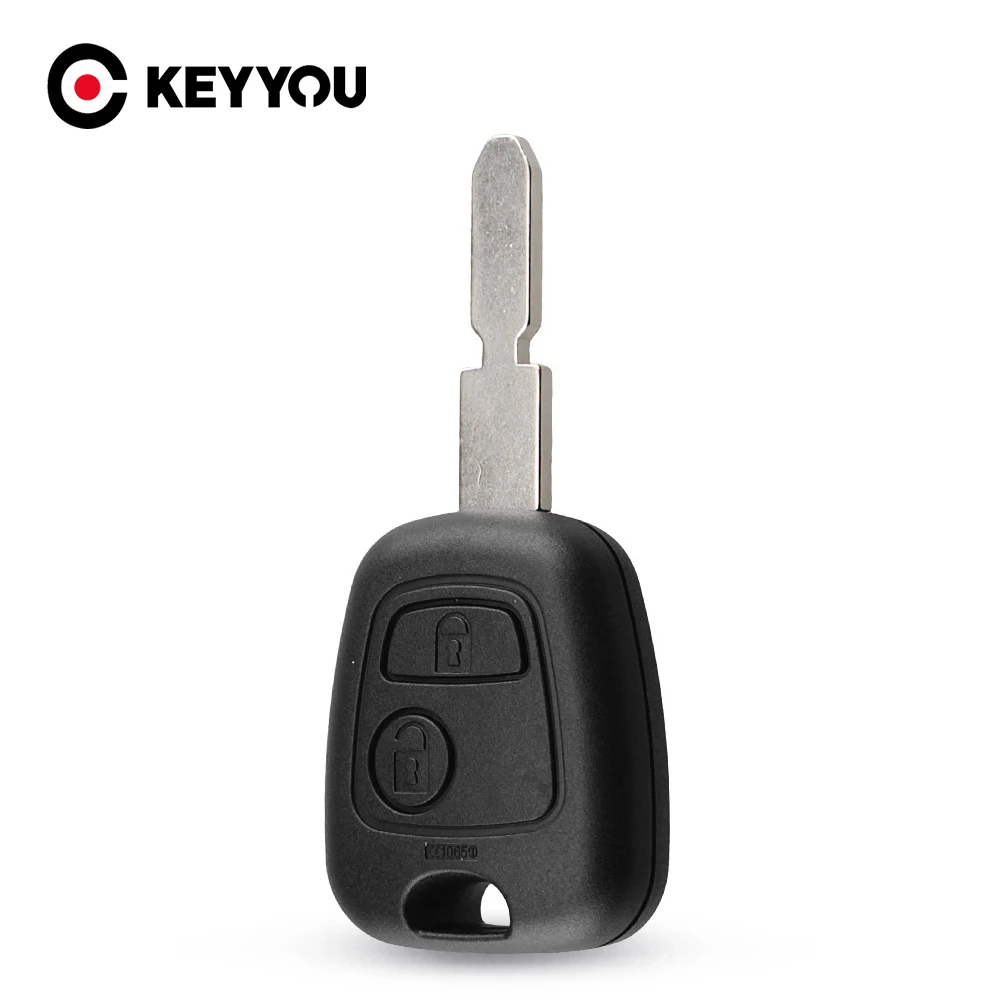 KEYYOU For Peugeot 406 407 307107 205 206 207 Replacement Remote Key Shell Case Fob 2 Buttons Car Key Uncut NE78 Blade Cover