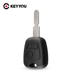 KEYYOU dla Peugeot 406 407 307107 205 206 207 wymiana obudowa pilota bez kluczyka Case Fob 2 przyciski kluczyk Uncut NE78 osłona ostrza