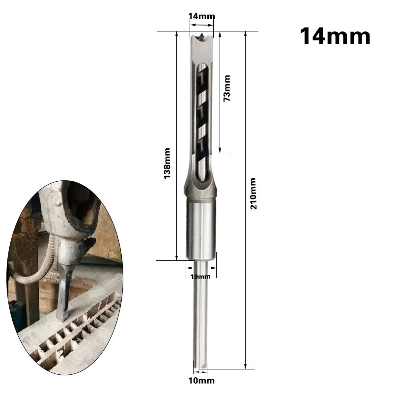 1PCS HSS Lỗ Vuông Gỗ Mũi Khoan Xoắn Gỗ Đục Bộ Mở Rộng Nhìn Thấy