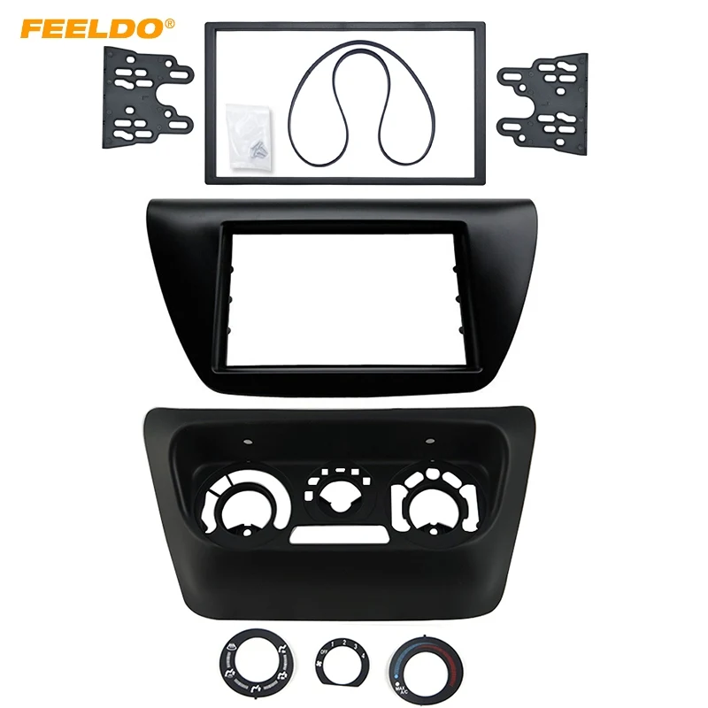 

FEELDO Car Radio 2DIN Fascia Frame Panel for Mitsubishi Lancer IX Stereo Dash Kit DVD Frame+Center AC Control Part