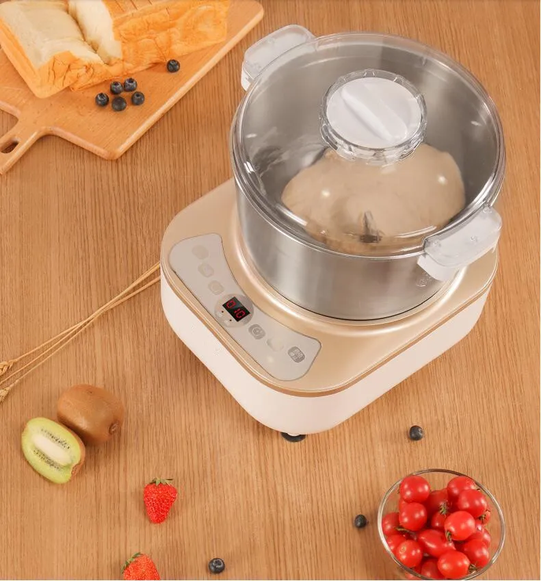 220V 5L Household Electric Dough Mixer Automatic Dough Fermentation / Mixing Machine White/Pink Color Available