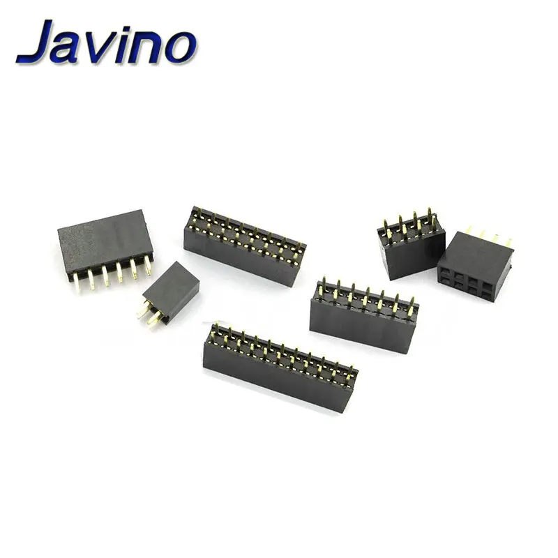 Conector fêmea do pino do pino da fileira do dobro de 10 pces passo 2.54mm 2*2p 3p 4p 5p 6p 8p 10p 12p 40p do pino