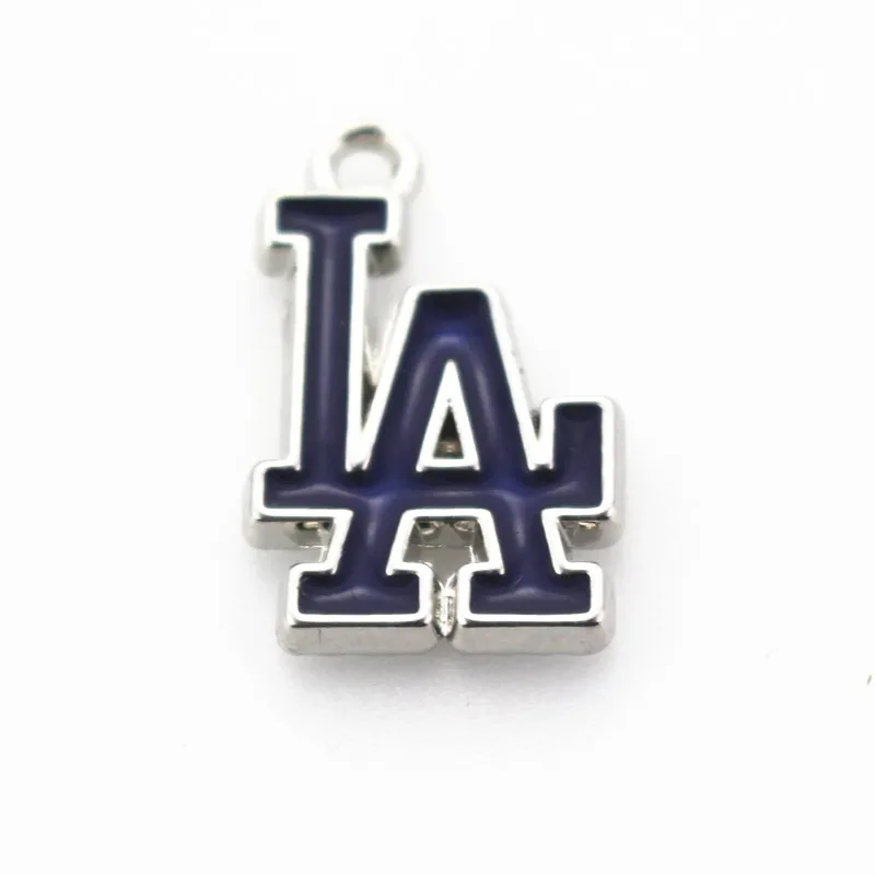 Baseball Sport Charms LA Dangle Charms DIY Bracelet Necklace Earrings Snap Button Jewelry Hanging Charm