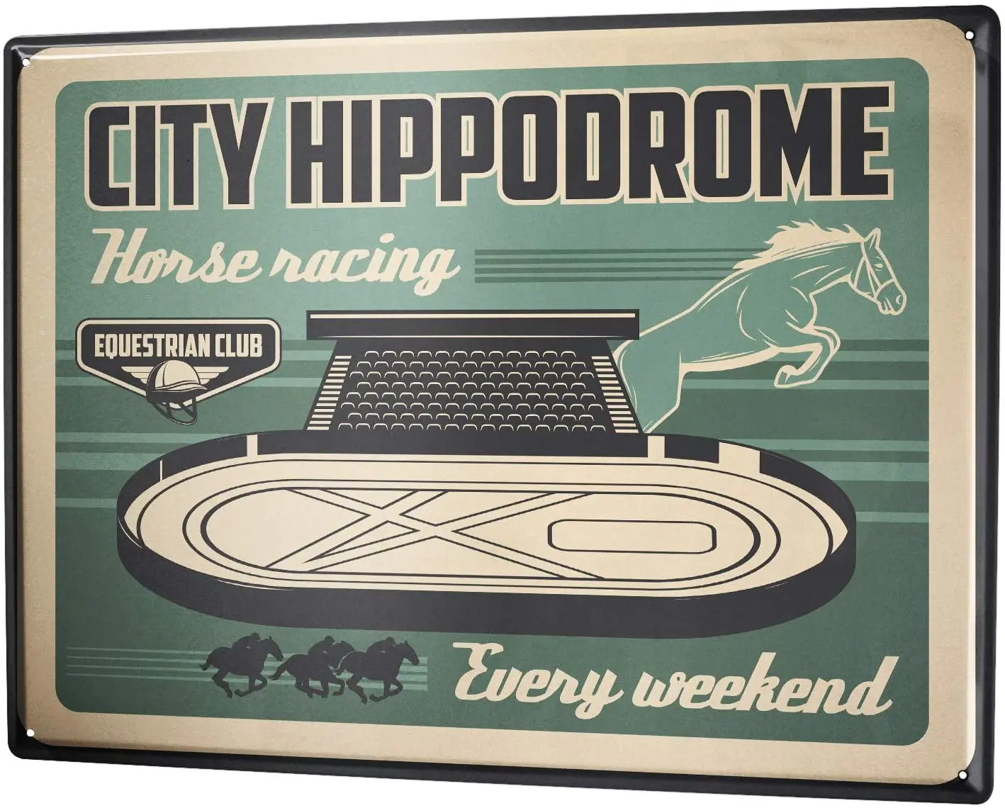 SINCE 2004 Tinplate Retro Horse Racing