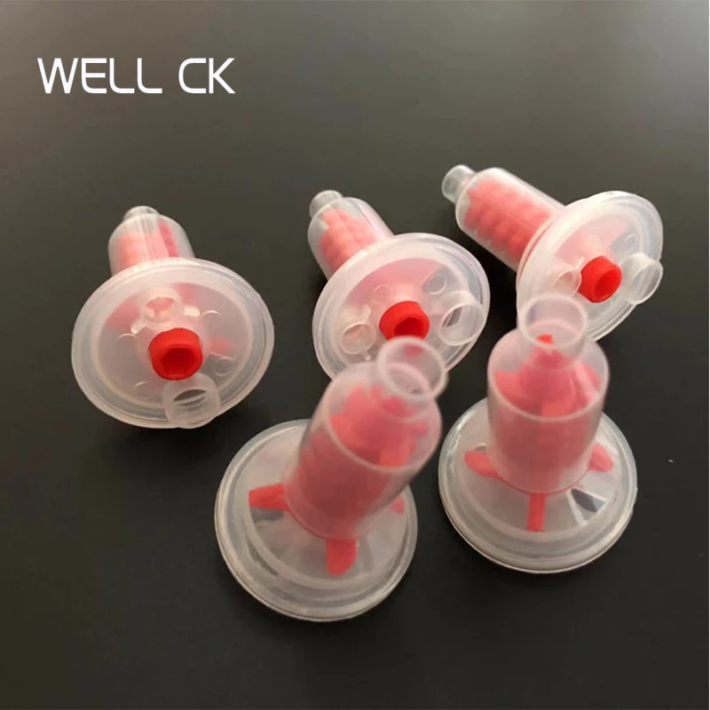 50pcs Dentistry Material Dental Dynamic Mixing Tips Impression Nozzles Dentist Silicon Rubber Head Pentamix Mixing Machine