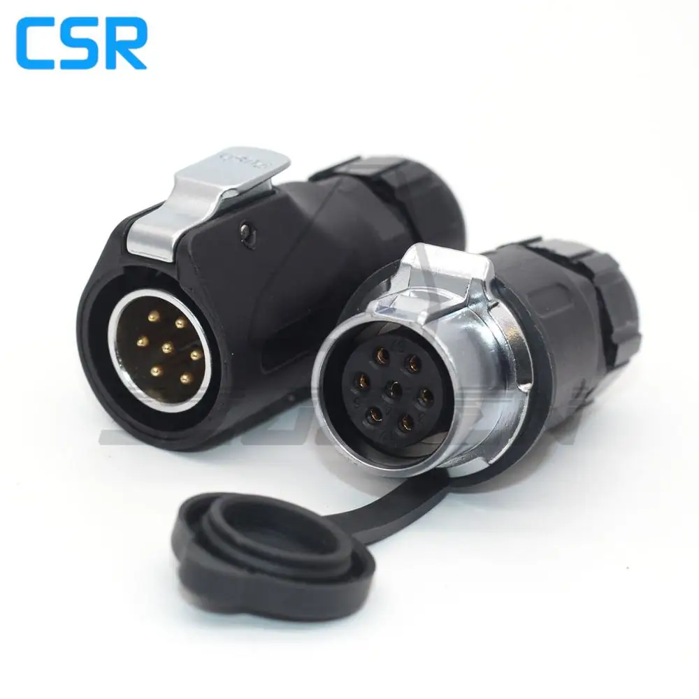 XHP20 , 2 3 4 5 6 7 8 9 10 12 Pin Waterproof Connector  IP65 Cable Connector Male Female Docking Connector