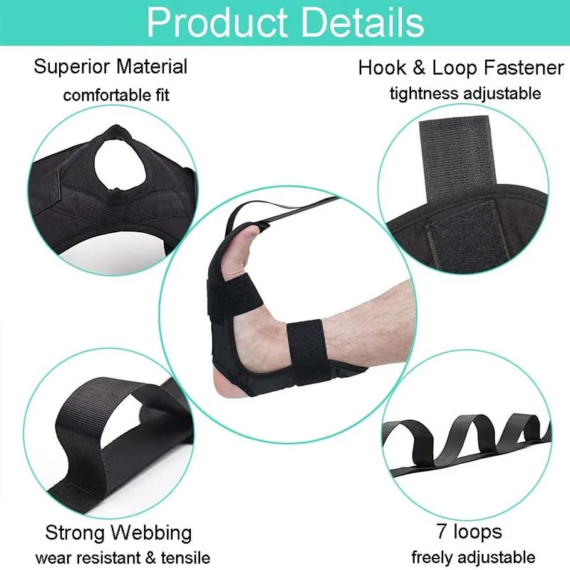 Yoga Stretching Strap Belt with Loops Ankle Leg Stretcher Stretching Bands Belts for Leg and Foot Stretch Assist