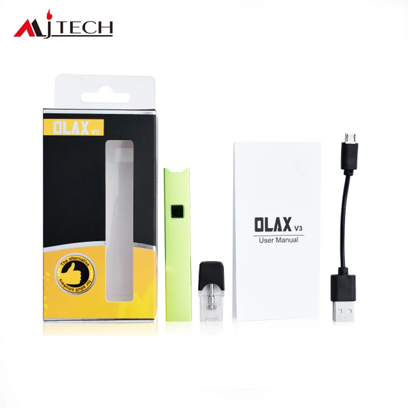 2pcs/lot Original MJTech Olax V3 Kit For Starter Electronic Cigarette 250mAh Battery Resistance 1.4ohm Vape Pen Kit Pod Vaporize