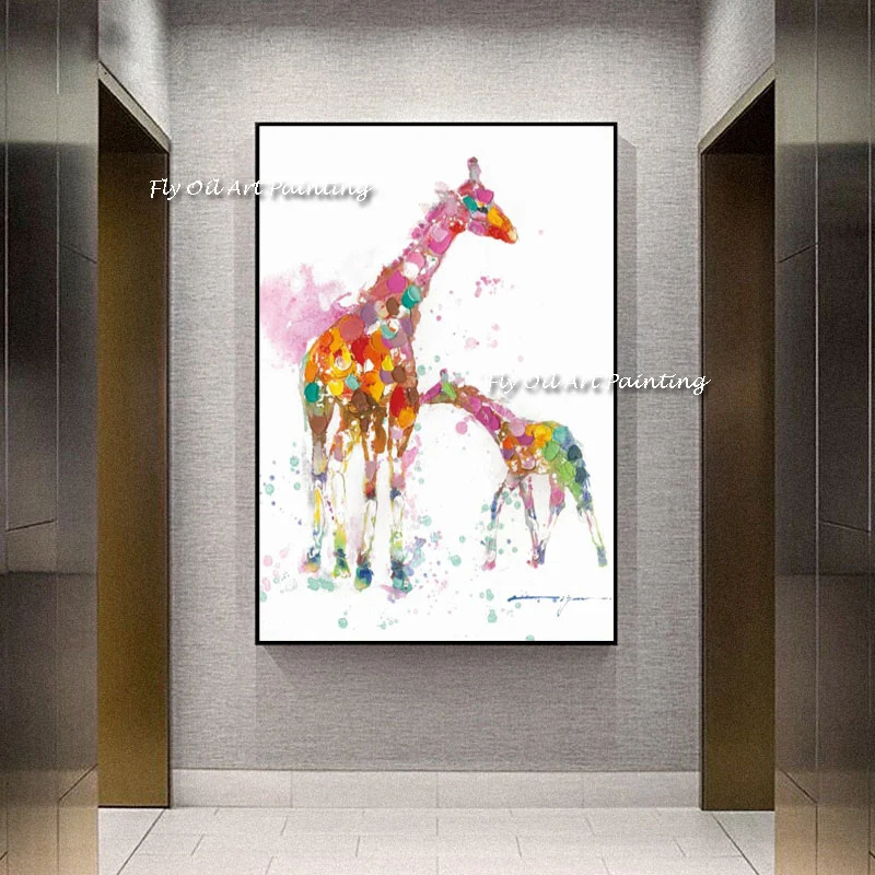 

Abstract Giraffe Oil Painting On Canvas 100% Hand Painted Animals Painting Handmade Modern Wall Art For Home Decoration Gift