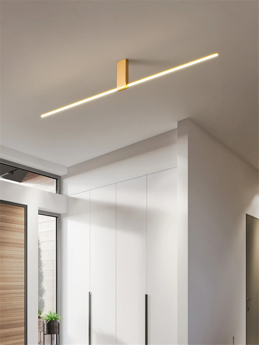 

Minimalist long wall ceiling lights bedroom modern Nordic copper luxury living room hotel deco Silicone shade lamps lighting