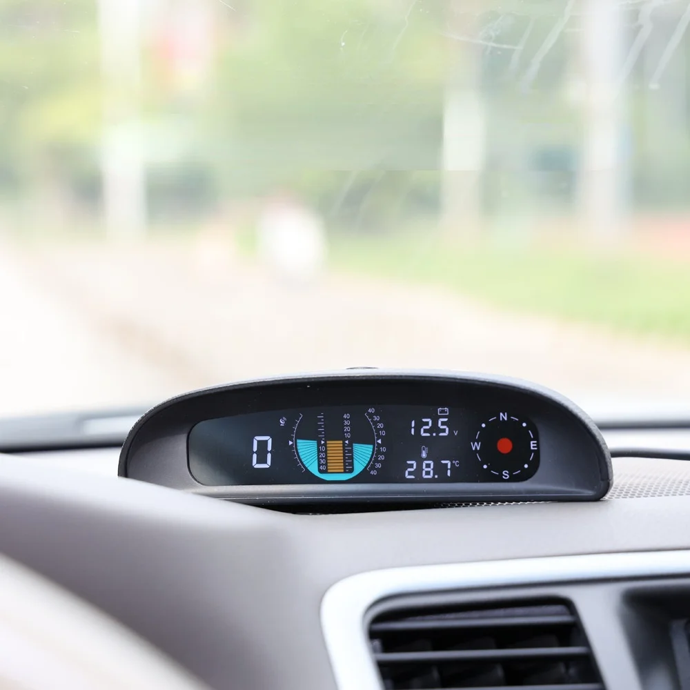 GH200 12V GPS HUD Head Up Display Car Speedometer with Inclinometer Pitch Automotive Voltage Compass Altitude Clock