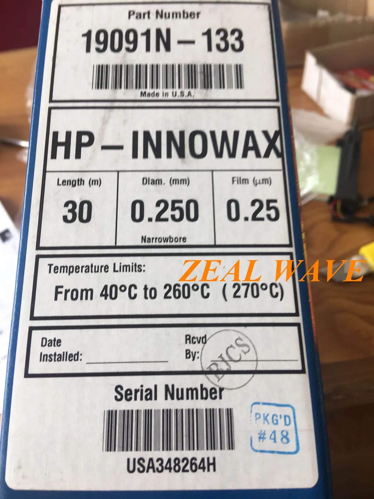 

For Agilent HP-INNOWax Column 30m 0.25mm 0.25um