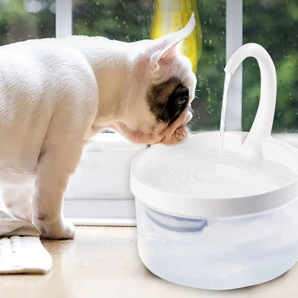 2L Pet Water Fountain Swan Neck Shaped Cat Water Dispenser USB Charging Automatic Power-off Drinking Fountain for Cats Dogs