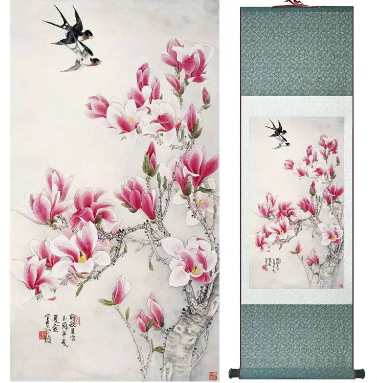 

Spring painting swallow and magnolia flower painting home office decoration painting home painting No.033011