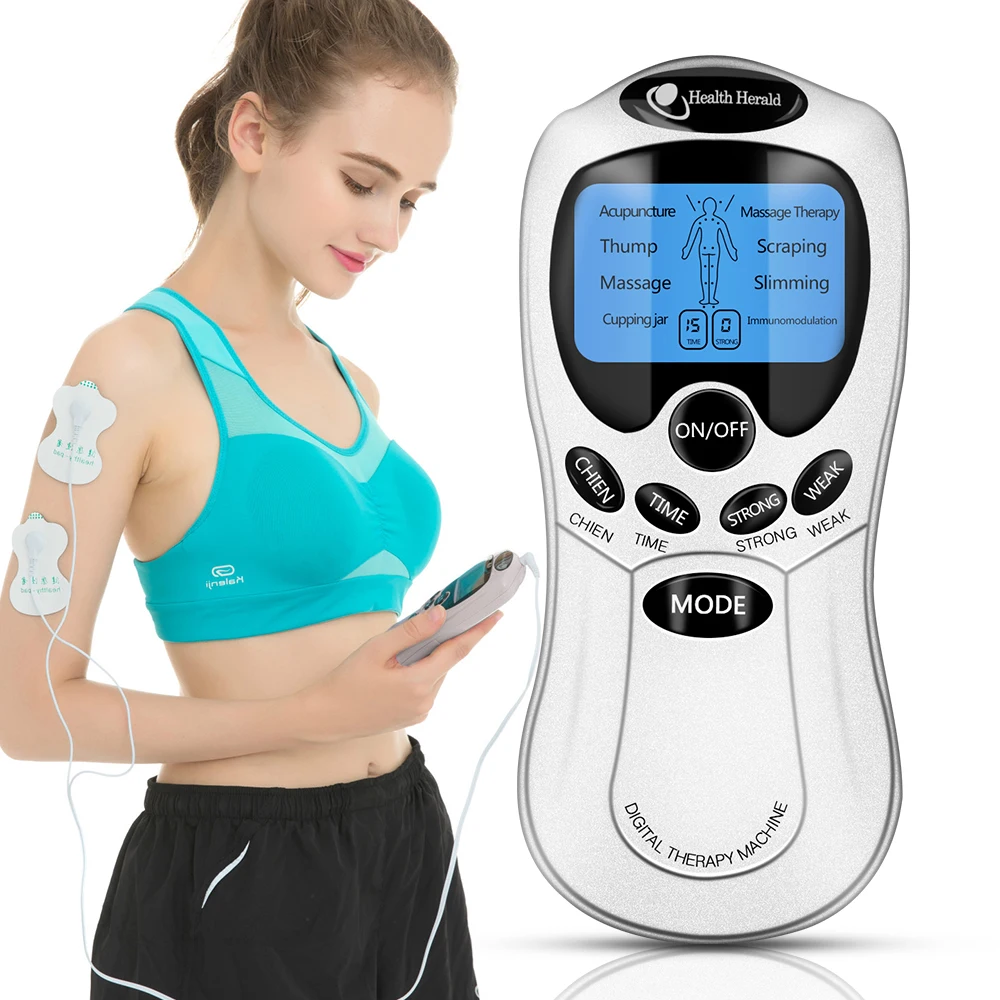 Tens Machine Herald estimulador muscular EMS, masajeador corporal de pulso de acupuntura, dispositivo de masaje de terapia de presión Digital,