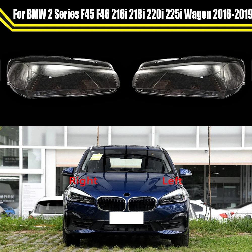 For BMW 2 Series F45 F46 216i 218i 220i 225i Wagon 2016~2019 Car Headlight Lens Cover Headlamp Lampshade Glass Lamp Shell Caps