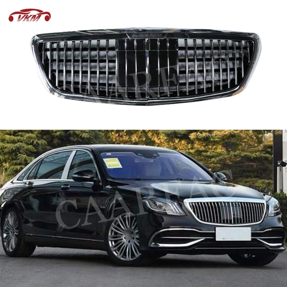 

Front Bumper Grille Mesh Cover for Mercedes Benz S Class W222 S320 S350 S400 S560 S600 S680 S65 2014-2019 ABS Grill Car Styling