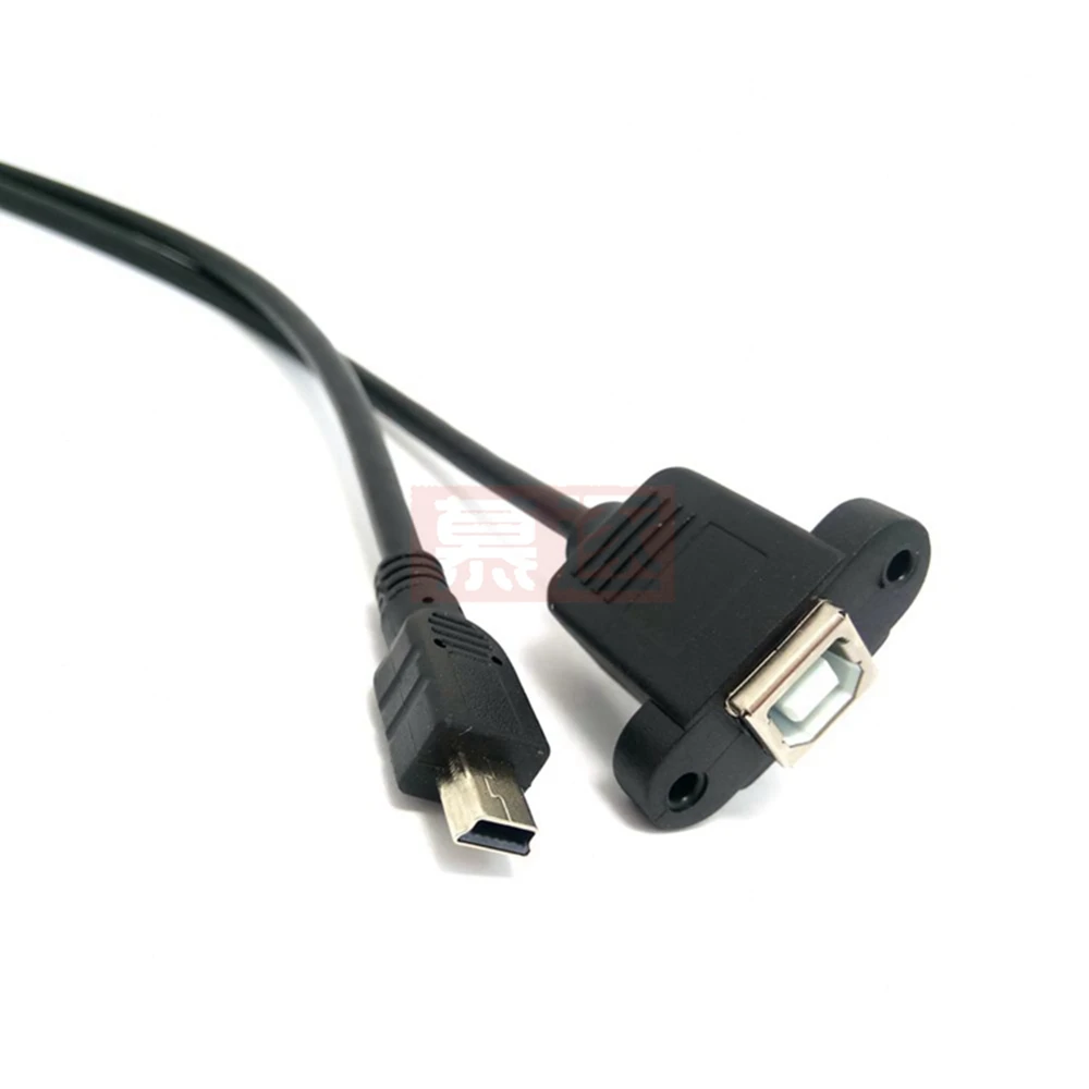 USB صغير إلى USB 2.0 نوع B أنثى تمديد كابلات كابل مع لوحة جبل ثقب المسمار قفل موصل محول 0.3 متر 0.5 متر