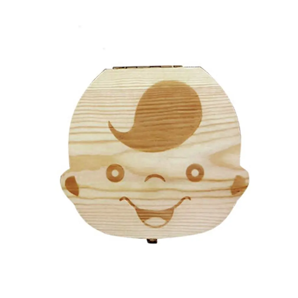 Caja de almacenamiento de dientes de madera para bebés y niños, organizador de cordón Umbilical, pelo Fetal, caja de recuerdo infantil