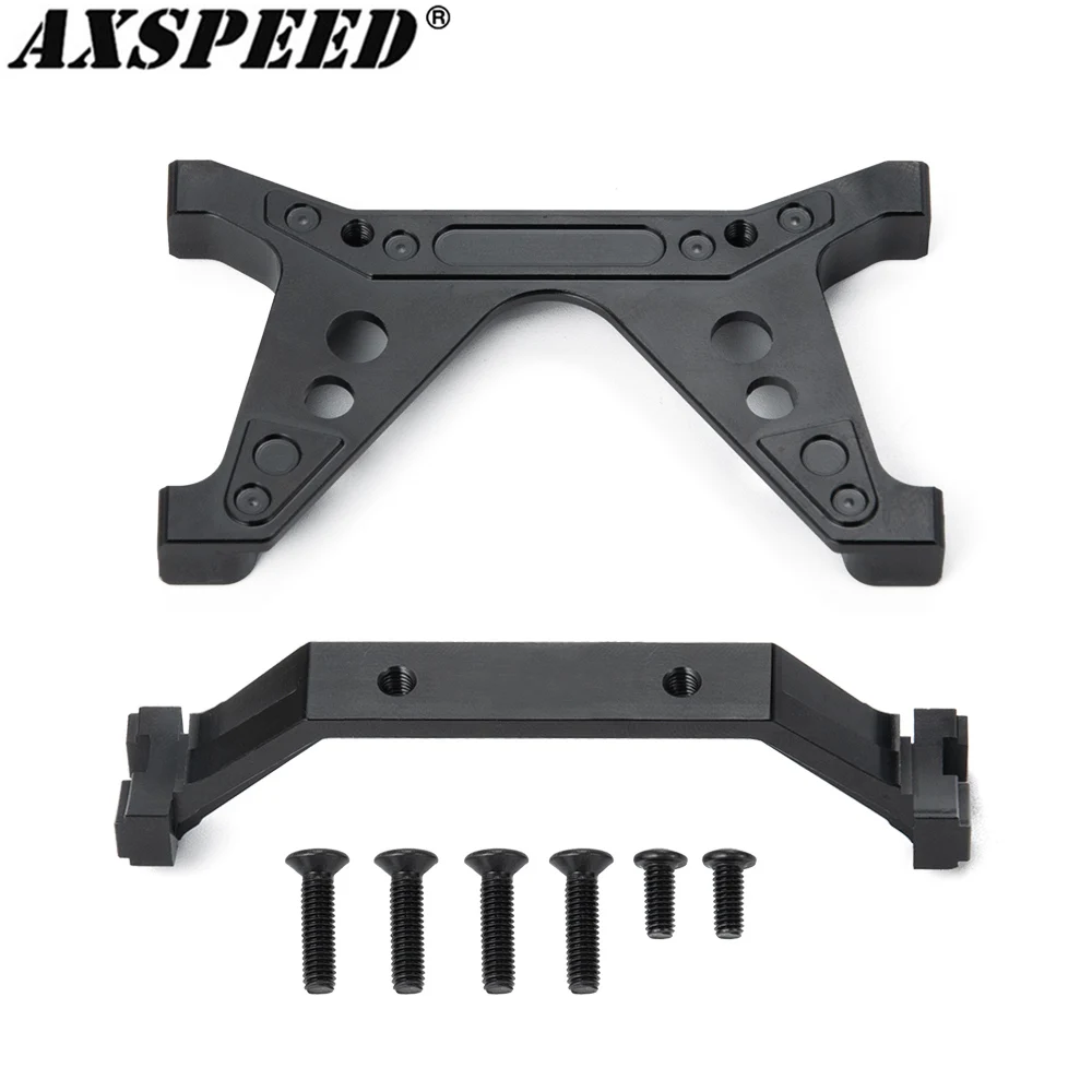 AXSPEED RC samochód przedni tylny dolny Shock Mount Brace aluminiowa podstawka montażowa do 1/10 Axial SCX10 II 90046 90047 części zamienne