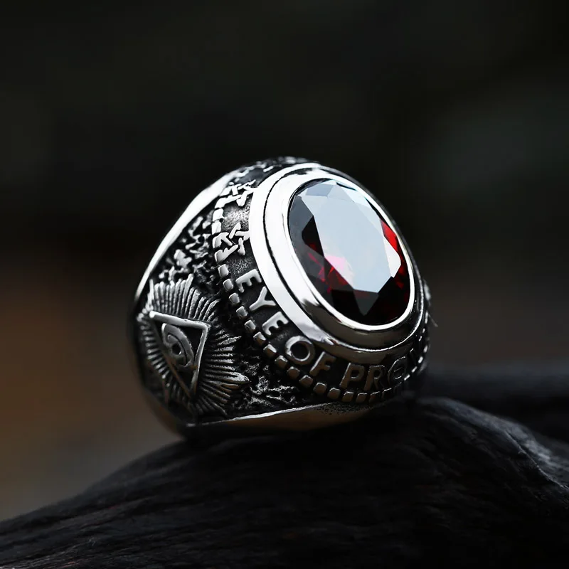 Steel soldier men black stone ring stainless steel high quality factory price men ring titanium steel jewelry