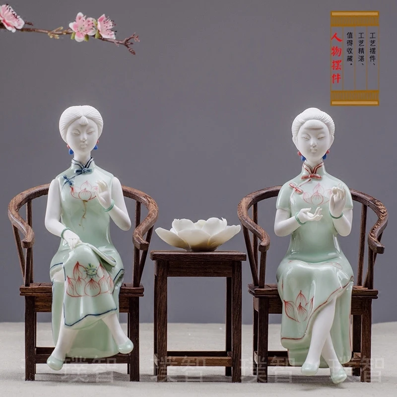 

Ceramic character home new room decoration new Chinese style creative ladies classical beauty in living room