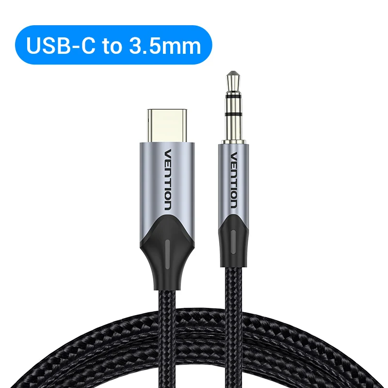 Vention USB C naar 3.5mm Type C naar Aux Hoofdtelefoon 3.5 Jack Adapter Audio Kabel voor Huawei P40 Nova7 Xiaomi Mi 6 9 10 Pro Oneplus 7