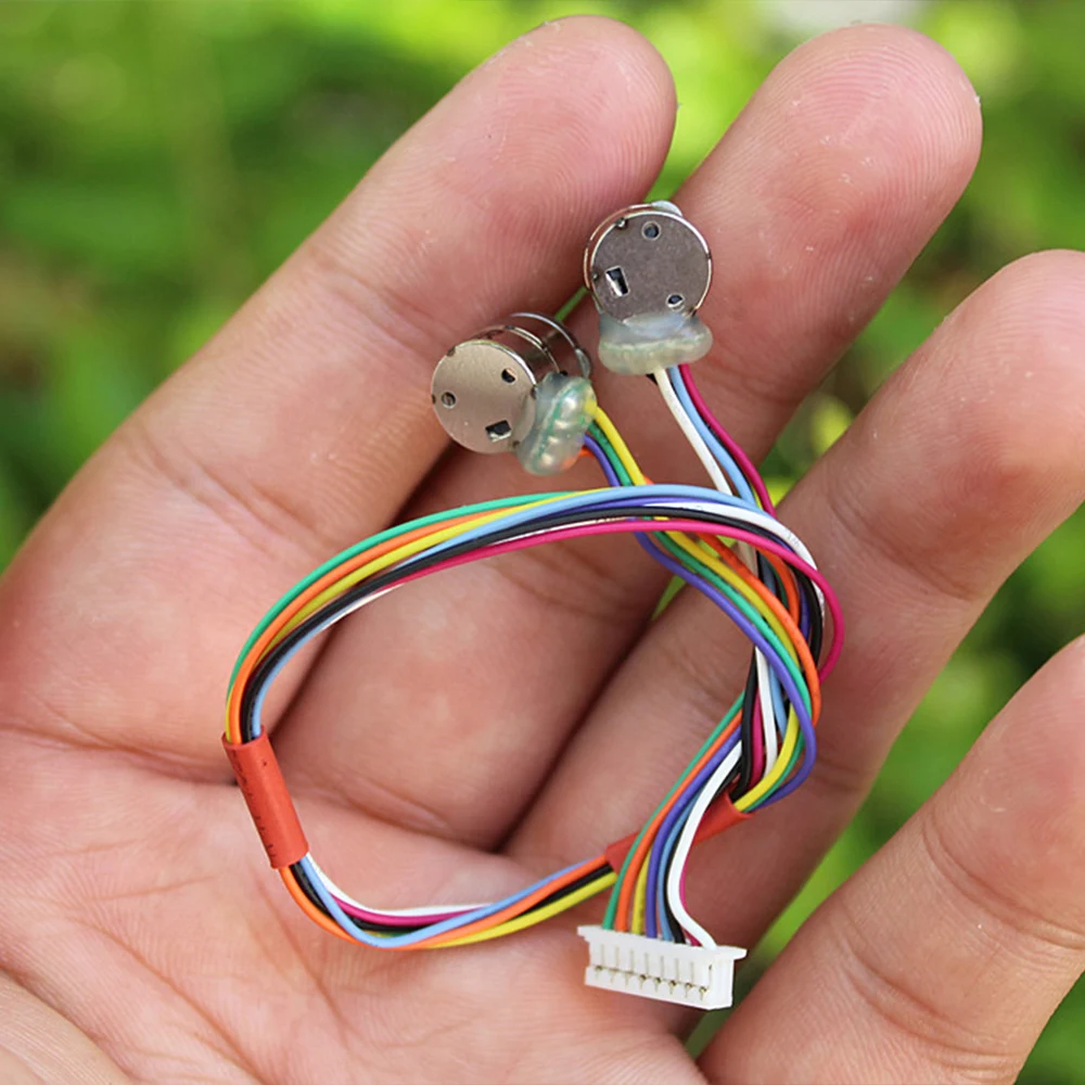 A Set Micro Mini 8mm Stepper Motor Small Electric 2-phase 4-wire Stepper Motor Precision with Copper Gear Connecting Wire