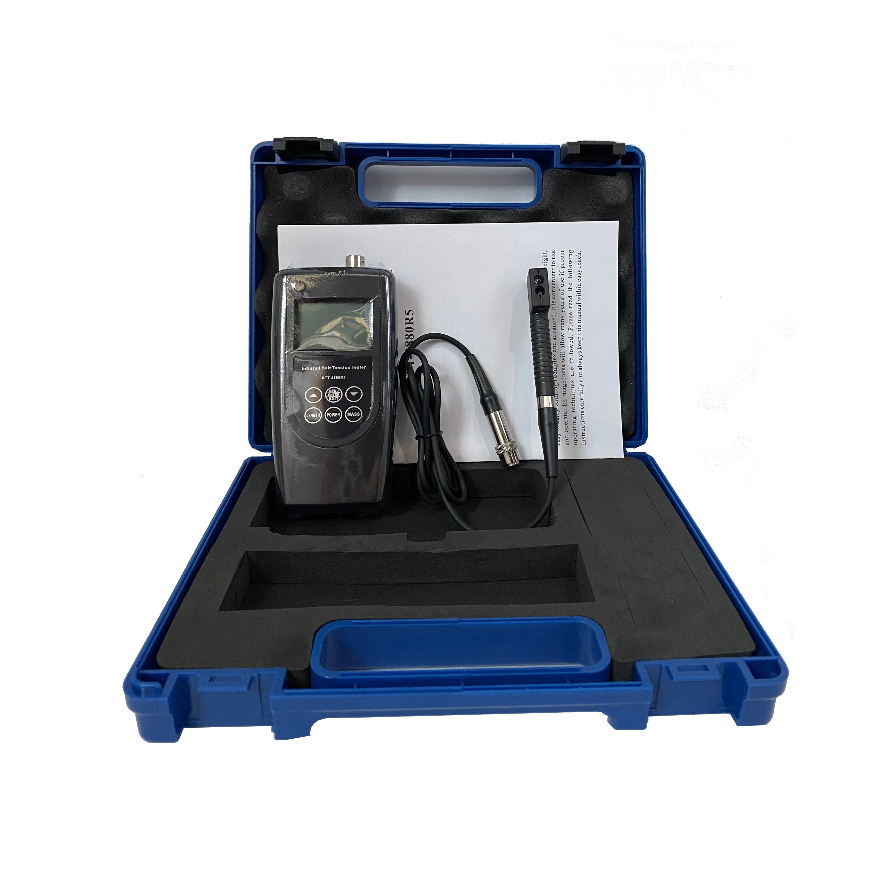 Portable Infrared Belt Tension Tester Tension Gauge Meter Tensionmeter with Measurement Range 10 to 500Hz 3 Units m kg/m N