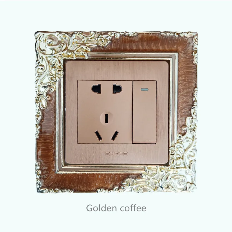 

European style luxury square switch sticker portable socket decal switch light switch cover pastel home decoration 1pc