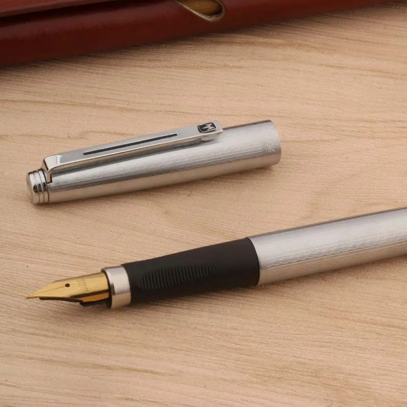 Classic Yong Sheng 500 Fountain Pen Stripe Wave Stainless Steel Retro Style Nib Stationery School Supplies Golden Ink Pens