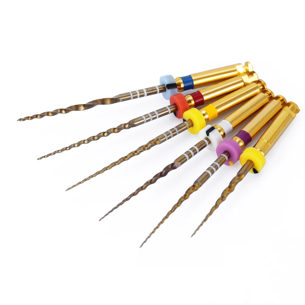 AZDENT 5 Packs Dental Endodontic File Large Taper Files Gold Taper NITI Rotary Files Engine Use SX-F3 25mm