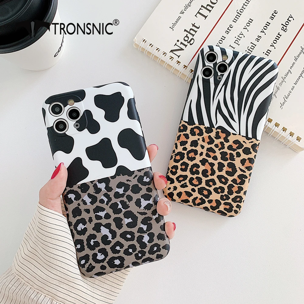 Leopard Texture Phone Case for iPhone 11 Pro Max XR X XS MAX Brown Matte Silicone Luxury Case for iPhone 7 8 Plus Covers Fashion