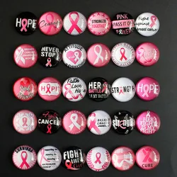 From 8mm to 30mm Mixed Anti-cancer Red Ribbon Round Pattern Glass Cabochon Flatback Photo Base DIY Making Accessoies Paired