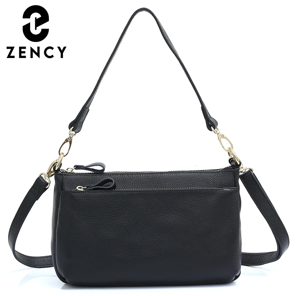 

Zency Genuine Leather Simple Classic New Female Shoulder Bag Square Small Commute Crossbody Handbag For Women Quality Soft Tote