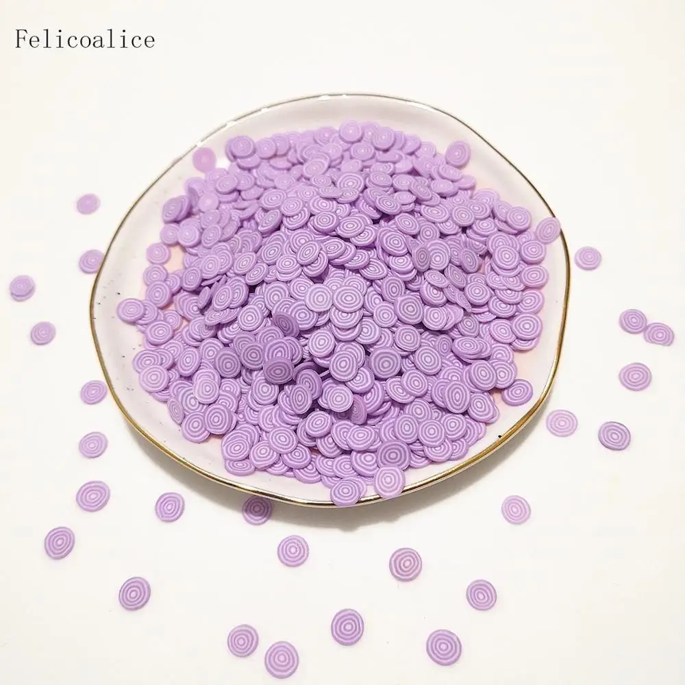 20g 5mm Lollipop Taro Polymer Hot Soft Clay Sprinkles for Crafts Slime Accessories DIY Making  Cute Candy Mud Particles