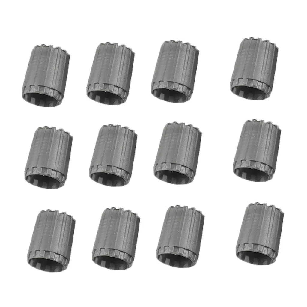 Pack of 12 Wagon Wheel Tire Valve Caps for TPMS Standard  (Gray Color)