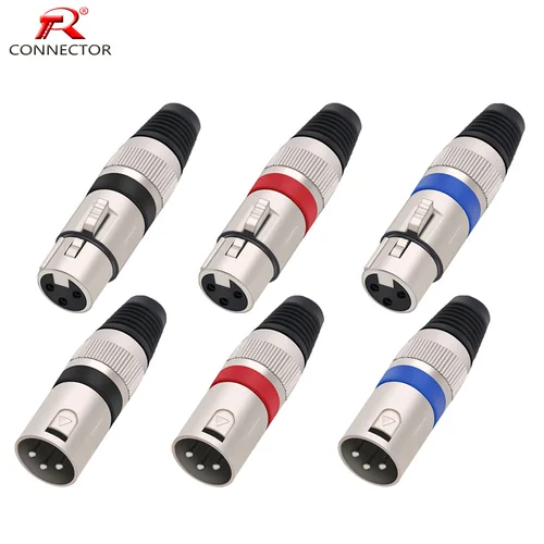 XLR 커넥터 마이크, 3 핀 마이크, XLR 수 플러그, DAD XLR 암 잭, MOM 어댑터, 7 가지 색상 사용 가능, 1 개  Best5