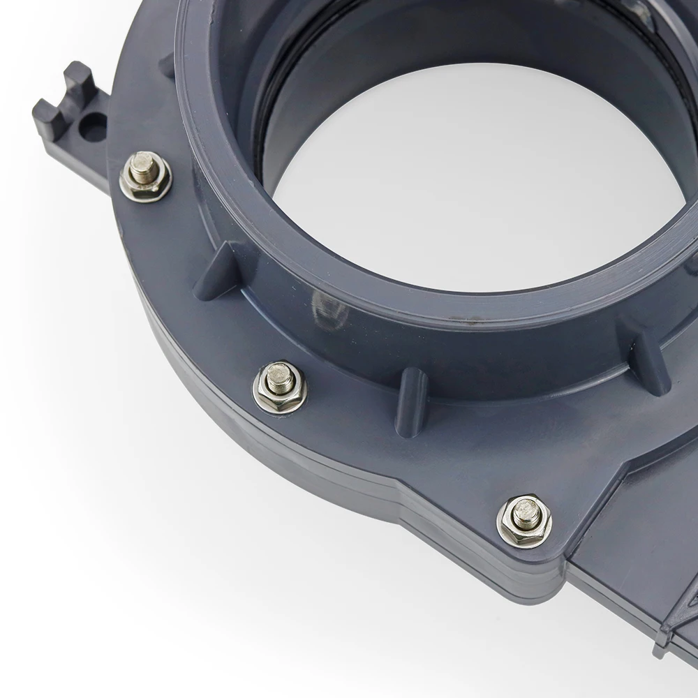 UPVC صمام سكينة بوابي DN32/DN40/DN50/DN65/DN80/DN100 صمام استنزاف مياه الصرف الصحي البلاستيكية #6